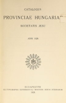 Catalogus Provinciae Hungariae Societatis Jesu 1928
