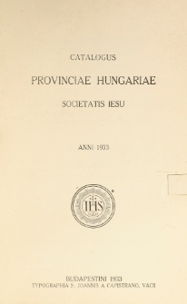 Catalogus Provinciae Hungariae Societatis Jesu 1933