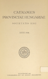 Catalogus Provinciae Hungariae Societatis Jesu 1936