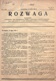 Rozwaga. R. 10, nr 1 (1925)