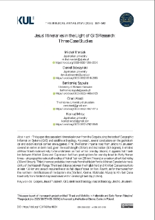 Jesus&rsquo; Itineraries in the Light of GIS Research: Three Case Studies