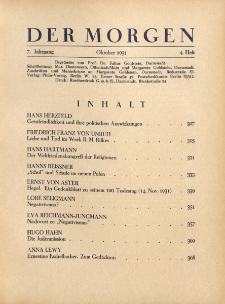 Der Morgen. Jg. 7, Heft 4 (1931)