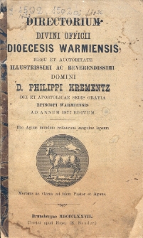 Directorium Divini Officii Dioecesis Warmiensis 1877