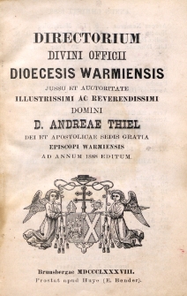 Directorium Divini Officii Dioecesis Warmiensis 1888