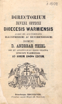 Directorium Divini Officii Dioecesis Warmiensis 1898