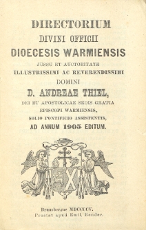 Directorium Divini Officii Dioecesis Warmiensis 1905
