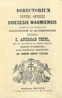 Directorium Divini Officii Dioecesis Warmiensis 1907