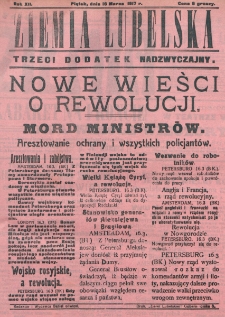 Ziemia Lubelska. R. 12, trzeci dodatek nadzwyczajny (16 marca 1917)