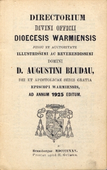 Directorium Divini Officii Dioecesis Warmiensis 1925