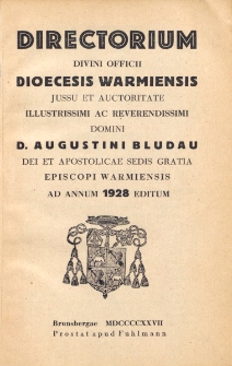 Directorium Divini Officii Dioecesis Warmiensis 1928