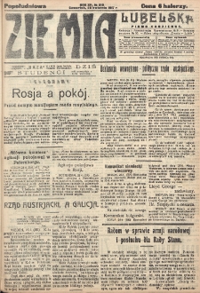 Ziemia Lubelska. R. 12, nr 210 (popołudniowa, 26 kwietnia 1917)