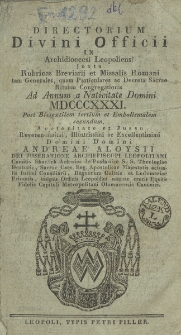 Series Archiepiscoporum Haliciensium et Leopoliensium 1831