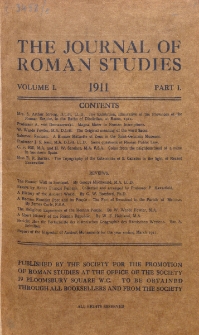 The Journal of Roman Studies. Vol. 1, part 1