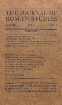 The Journal of Roman Studies. Vol. 2, part 2 (1912)
