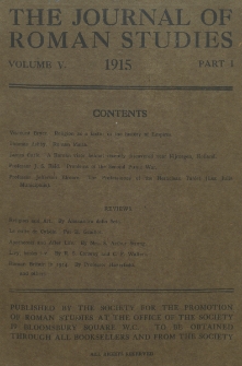 The Journal of Roman Studies. Vol. 5, part 1 (1915)