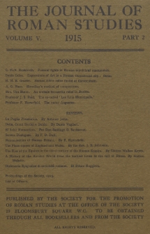 The Journal of Roman Studies. Vol. 5, part 2 (1915)