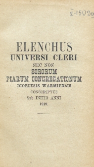 Elenchus Cleri Dioecesis Varmiensis. 1919