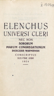 Elenchus Cleri Dioecesis Varmiensis. 1924