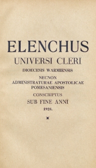 Elenchus Cleri Dioecesis Varmiensis. 1928