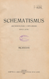 Schematismus Archidioecesis Leopoliensis Ritus Latini 1927