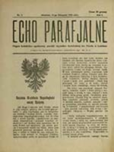 Echo Parafjalne : organ katolicko-społeczny parafji rzymsko-katolickiej św. Pawła w Lublinie / [Parafja św. Pawła w Lublinie]