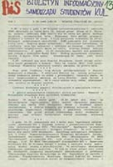 Biuletyn Informacyjny Samorządu / [Uczelniany Samorząd Student&oacute;w KUL, red. kolegium w składzie Jarosław Pawlak, Przemysław Omieczyński]