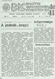 Biuletyn Informacyjny Samorządu / [Uczelniany Samorząd Student&oacute;w KUL, red. kolegium w składzie Jarosław Pawlak, Przemysław Omieczyński]