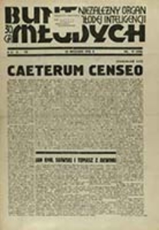 Bunt Młodych : [organ myśli mocarstwowej akademickiej młodzieży państwowej] / red. nacz. Jerzy Giedroyć